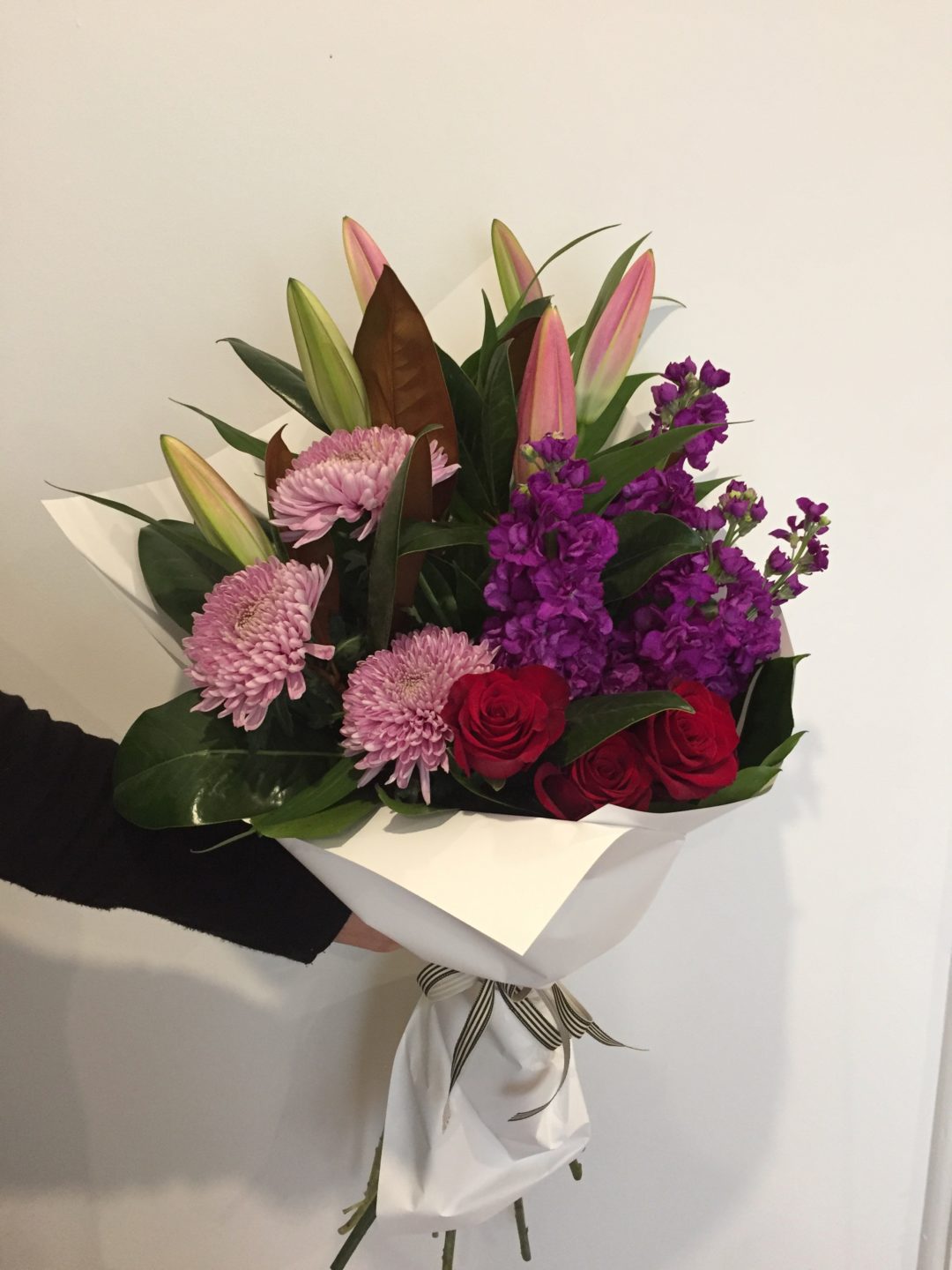 Red, Purple & Pink Flower Bouquet - Frances Dunn Florist